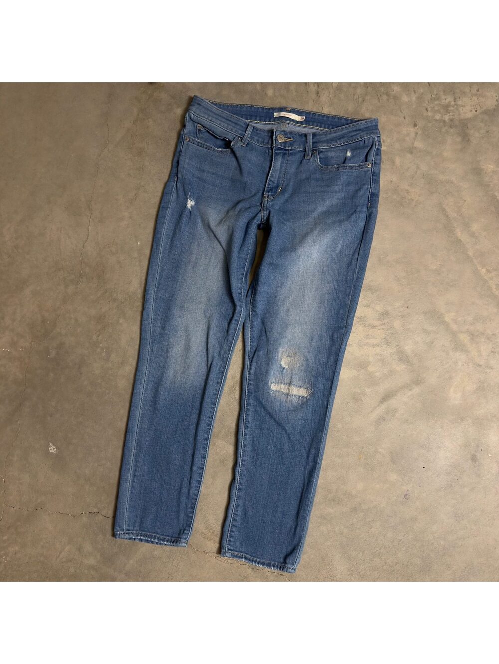 Levi's 711 Skinny Jeans Womens 29 Blue Distressed